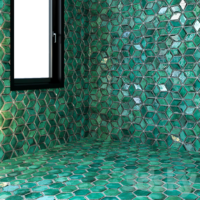 Teal Tile PBR Material-10 3DS Max Model - thumbnail 5