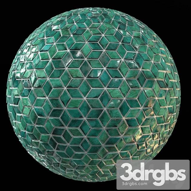 Teal tile pbr material-10 - thumbnail 1