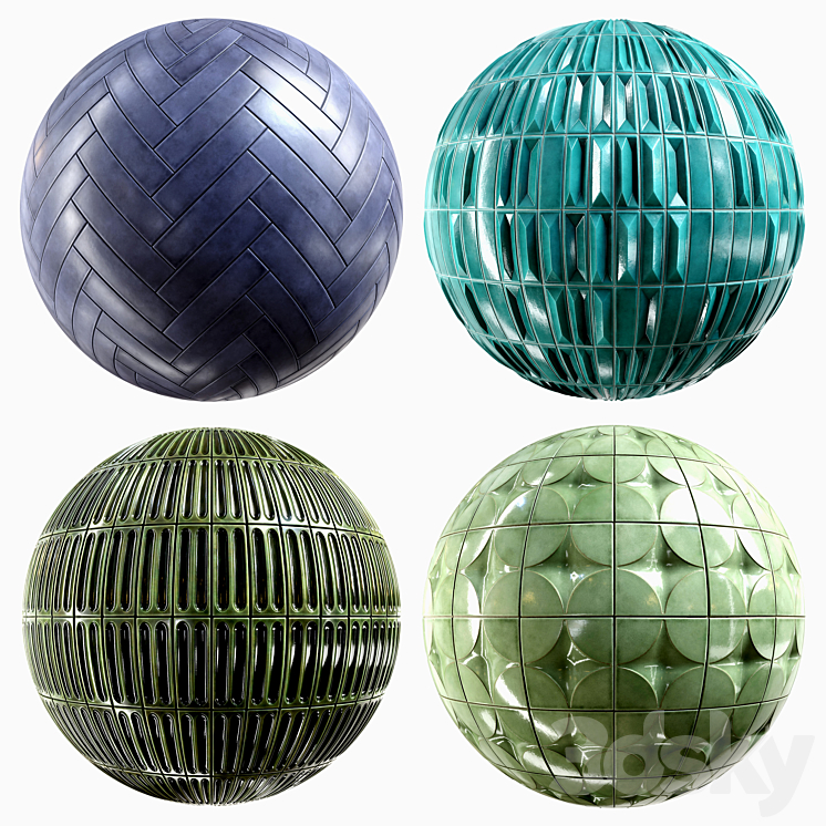 Tile 4K Materials A3 – 4 materials 3DS Max Model - thumbnail 2