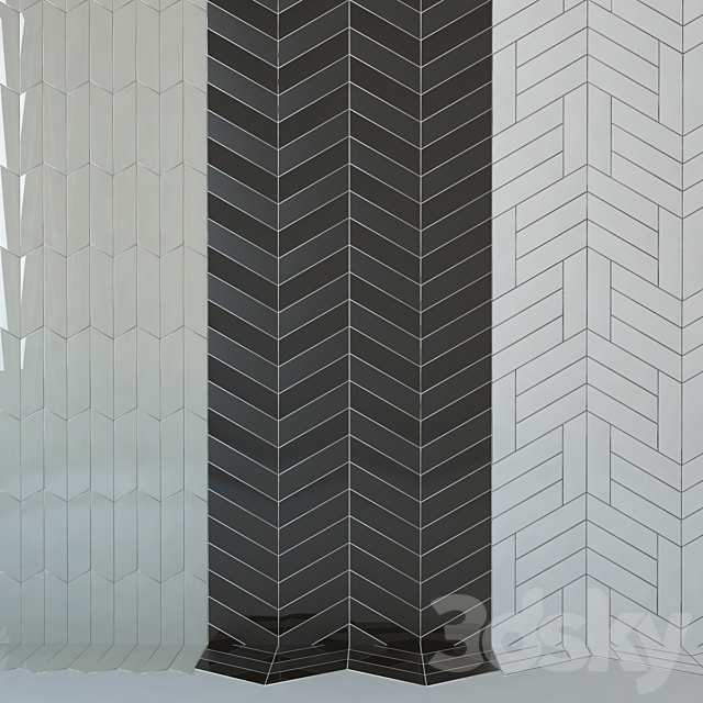 Tile Equipe Chevron Wall SET 3DS Max Model - thumbnail 2