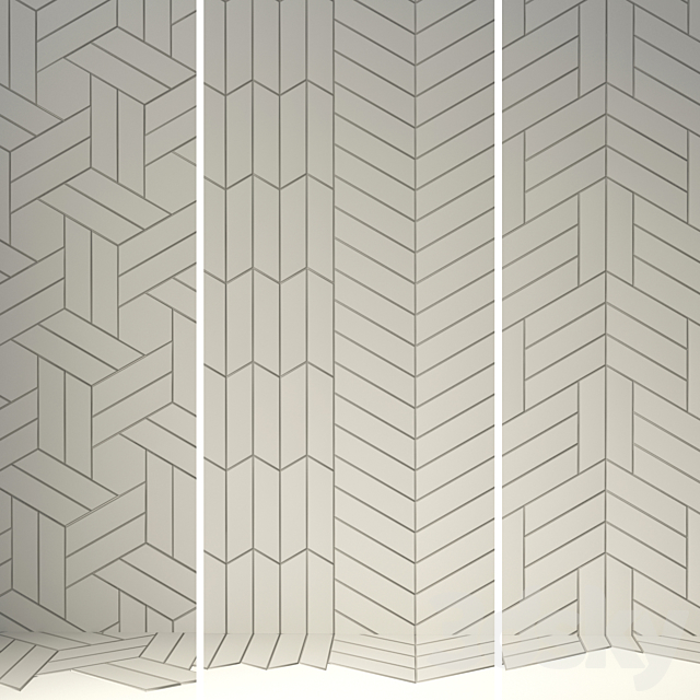 Tile Equipe Chevron Wall SET 3DS Max Model - thumbnail 3