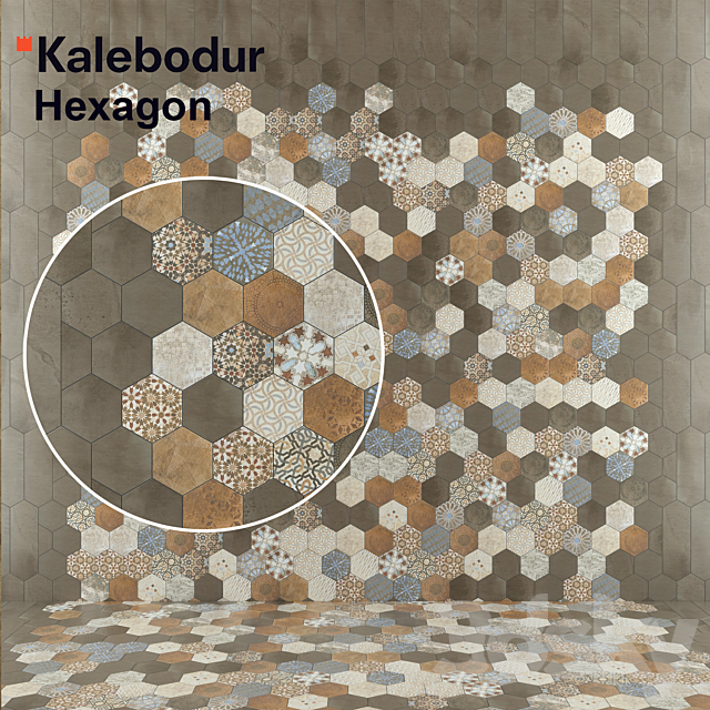 Tile Kale Hexagon 3ds Max - thumbnail 1