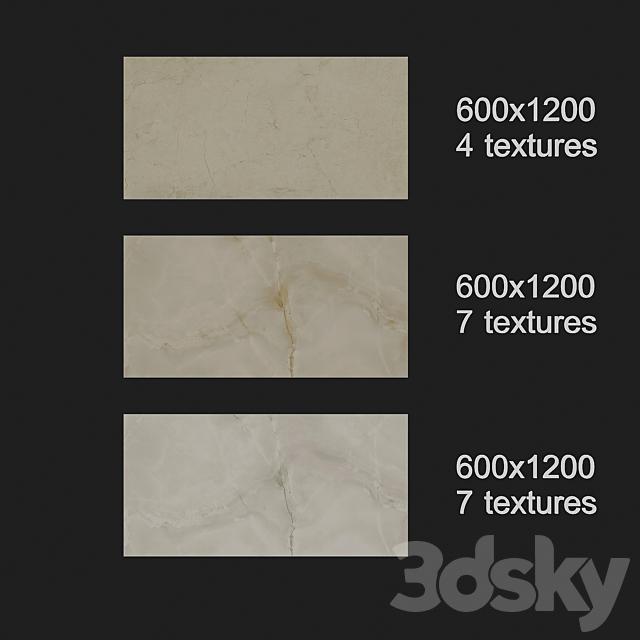 Tile Kale Marfil Onyx Beyaz 3DS Max Model - thumbnail 2