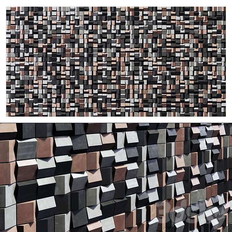 Tile Mutina bathroom n1 3DS Max Model - thumbnail 2