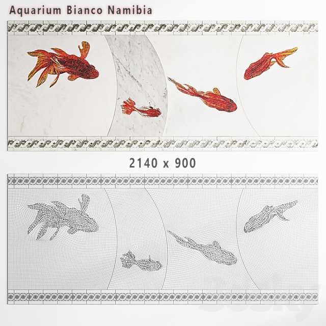 Tile Sicis SiciStone Aquarium Bianco Namibia 3DS Max Model - thumbnail 2