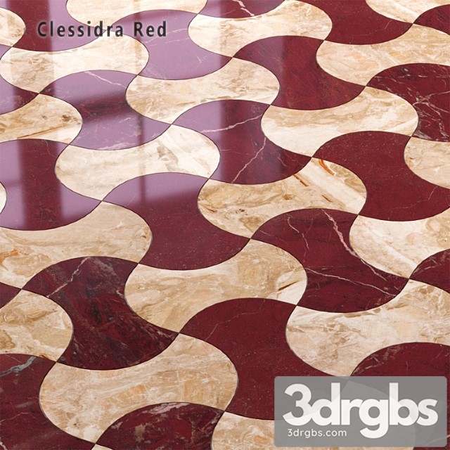 Tile Sicis Sicistone Clessidra Red 3dsmax Download - thumbnail 1