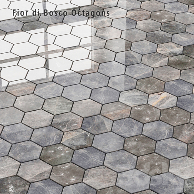 Tile Sicis SiciStone Fior di Bosco Exagon 3ds Max - thumbnail 1