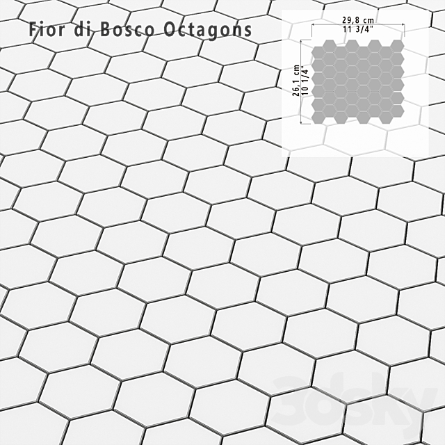 Tile Sicis SiciStone Fior di Bosco Exagon 3ds Max - thumbnail 2