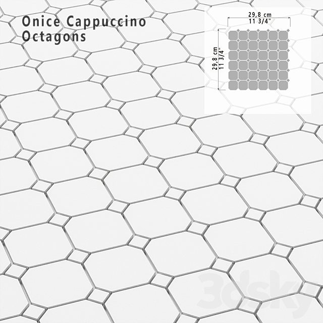 Tile Sicis SiciStone Onice Cappuccino Octagons 3ds Max - thumbnail 2