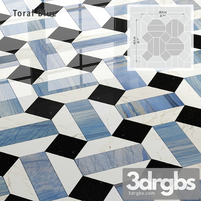 Tile Sicis Sicistone Toral Blue 1 3dsmax Download - thumbnail 1