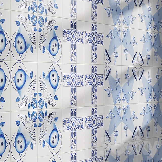 Tiles Collection Blue Russian by Daria Vasilkova 3ds Max - thumbnail 2