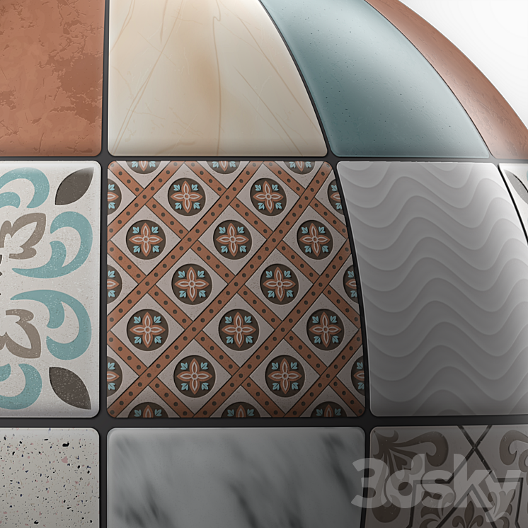 Tiles Materials- Moroccan Mosaic Tile | Pbr 4k Seamless 3DS Max Model - thumbnail 2