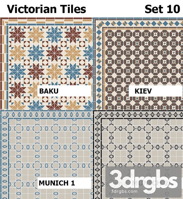 Topcer victorian tiles set 10 - thumbnail 1