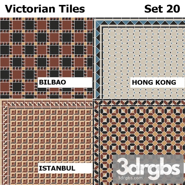 Topcer victorian tiles set 20 3dsmax Download - thumbnail 1