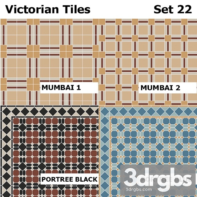 Topcer Victorian Tiles Set 22 3dsmax Download - thumbnail 1