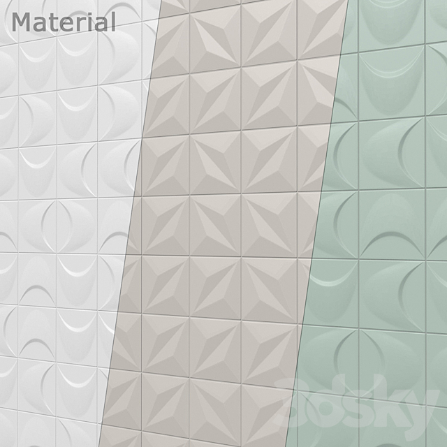 Tubadzin Color tile (2 models 3 colors). 3DS Max Model - thumbnail 3