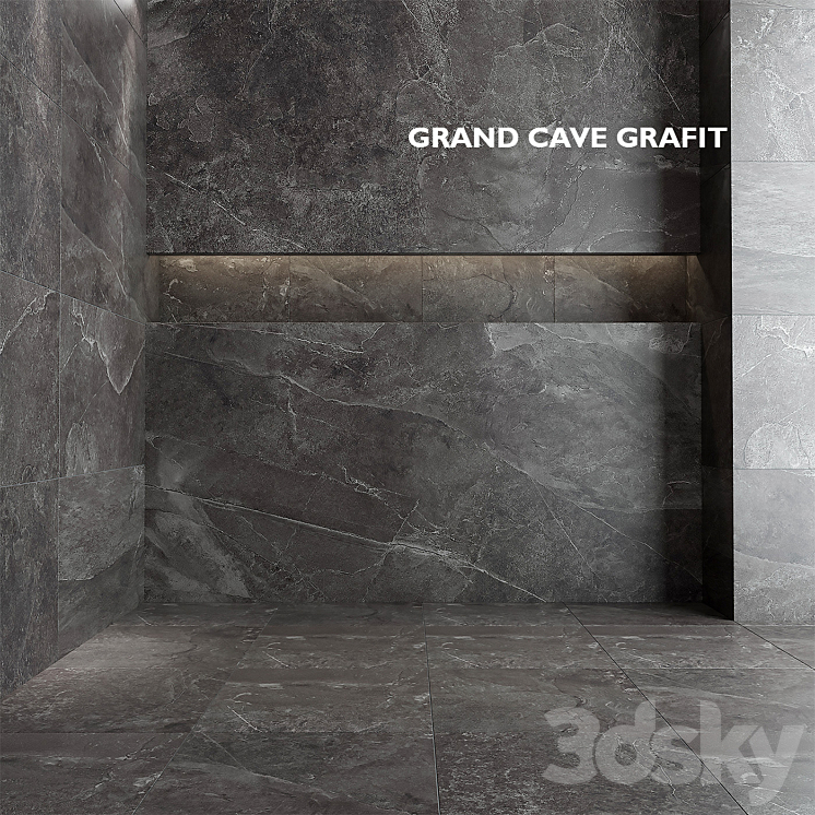 Tubadzin Monolith Grand Cave Graphite 3DS Max - thumbnail 1