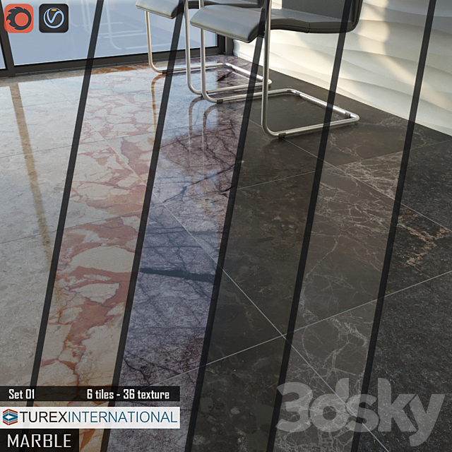 TUREX INTERNATIONAL Marble Tiles Set 01 3DSMax File - thumbnail 1