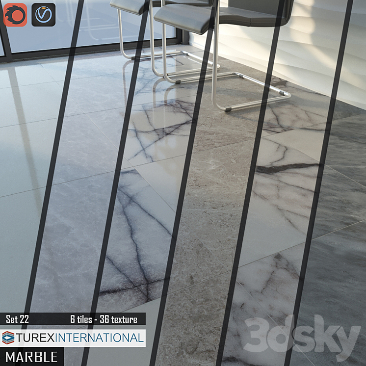 TUREX INTERNATIONAL Marble Tiles Set 22 3DS Max - thumbnail 1