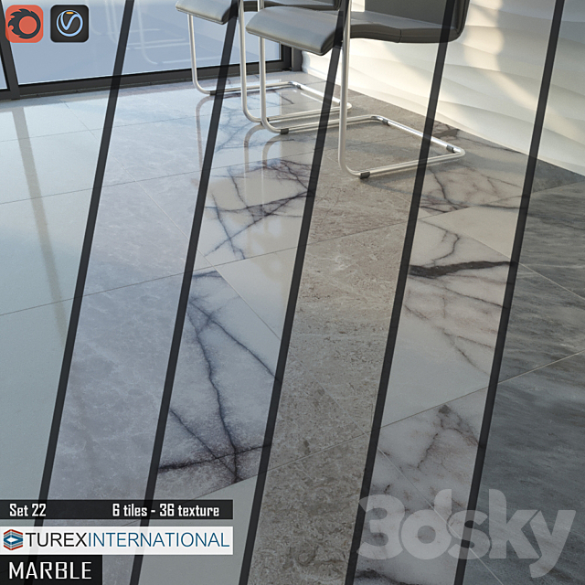 TUREX INTERNATIONAL Marble Tiles Set 22 3DS Max Model - thumbnail 1