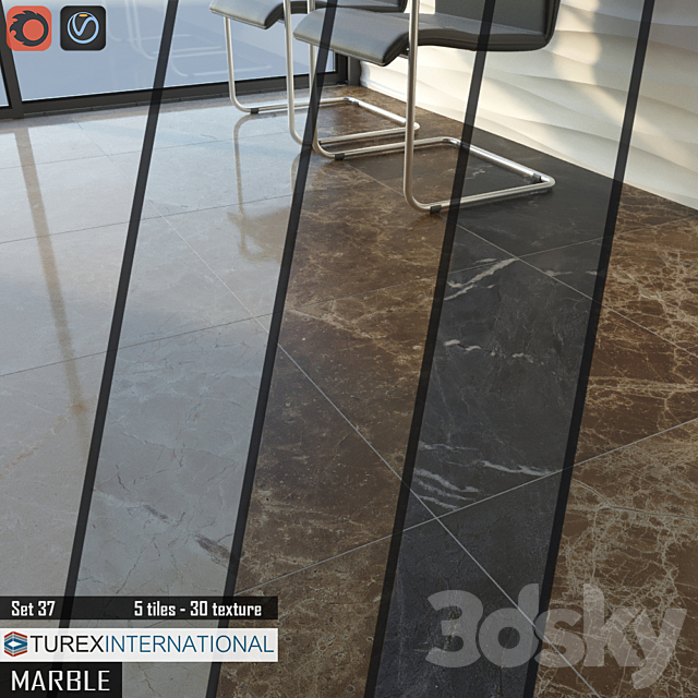 TUREX INTERNATIONAL Marble Tiles Set 37 3ds Max - thumbnail 2