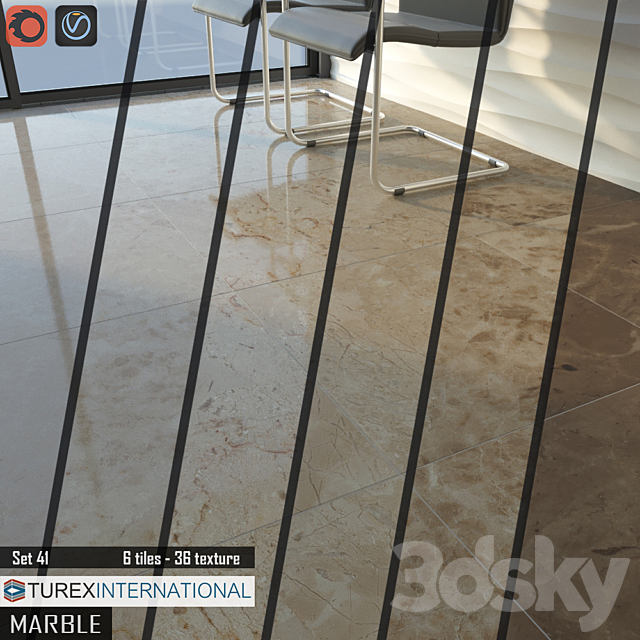 TUREX INTERNATIONAL Marble Tiles Set 41 3ds Max - thumbnail 2