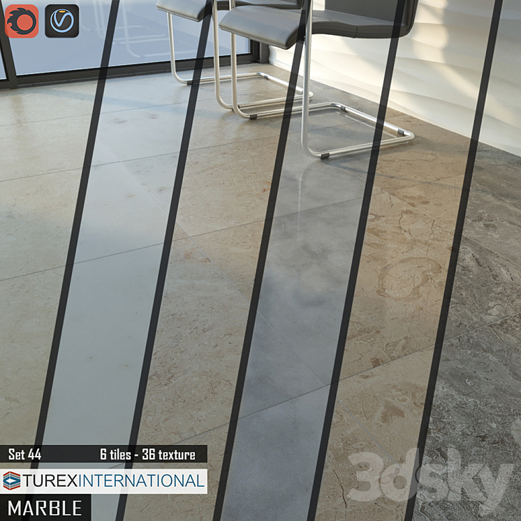 TUREX INTERNATIONAL Marble Tiles Set 44 3DS Max - thumbnail 2