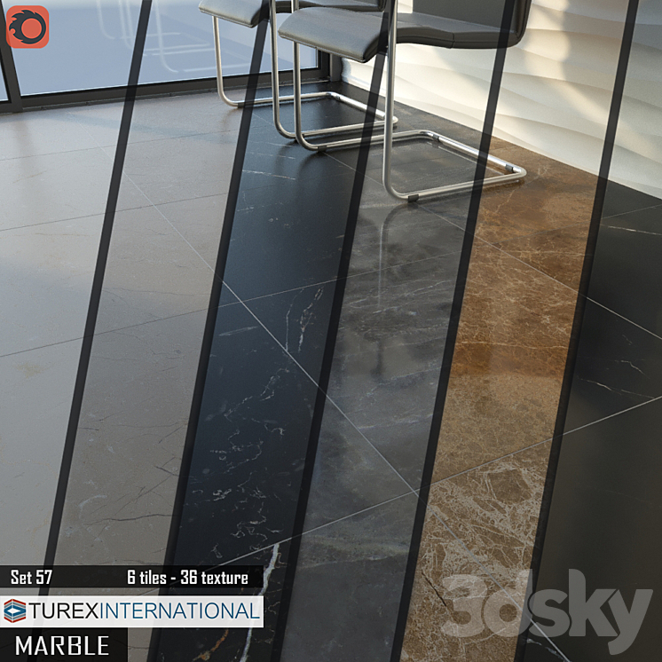 TUREX INTERNATIONAL Marble Tiles Set 57 3DS Max - thumbnail 1