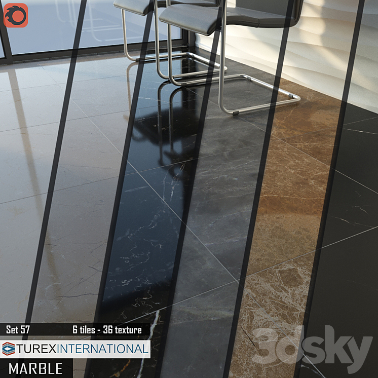 TUREX INTERNATIONAL Marble Tiles Set 57 3DS Max - thumbnail 2