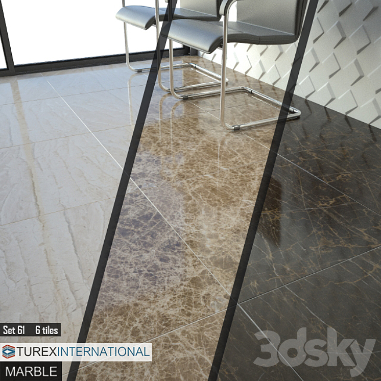 TUREX INTERNATIONAL Marble Tiles Set 61 3DS Max - thumbnail 1