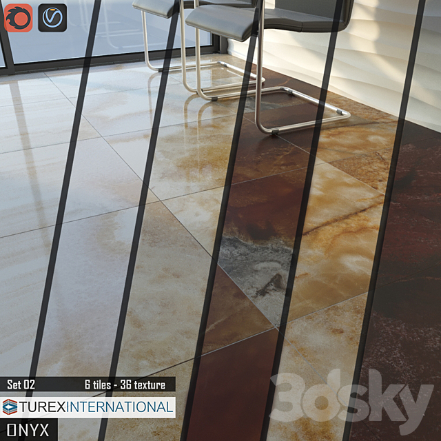 TUREX INTERNATIONAL Onyx Tiles Set 02 3ds Max - thumbnail 2