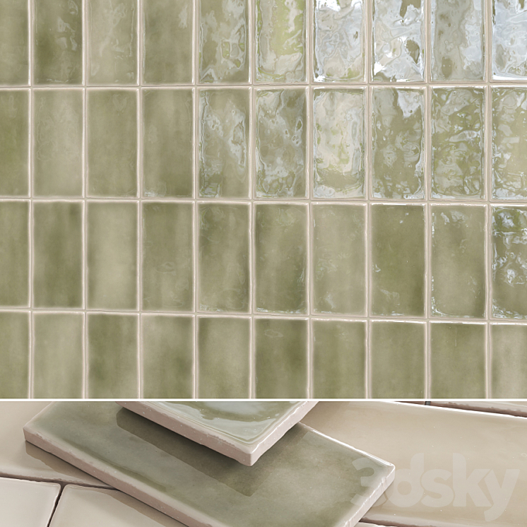 Wall ceramic tile 3DS Max Model - thumbnail 1