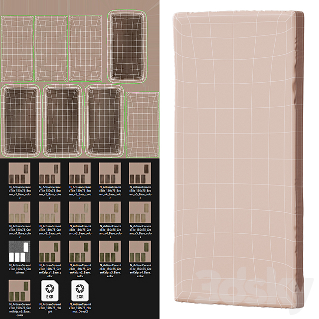 Wall ceramic tile 3DSMax File - thumbnail 6