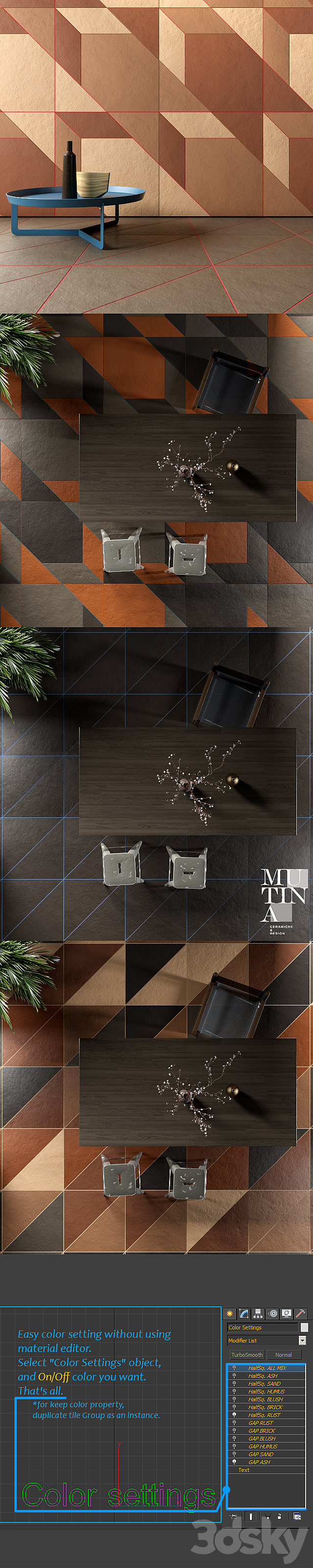 Wall – Floor – Tierras by Mutina – set 02 3ds Max - thumbnail 2