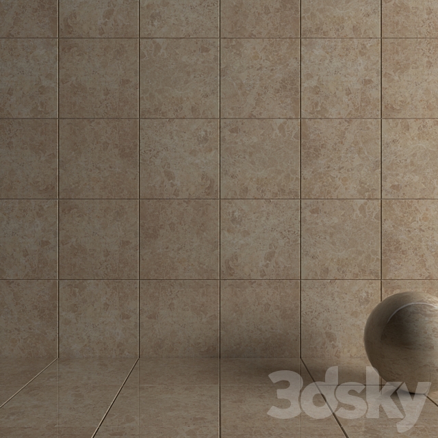 Wall Tiles Emperador Gold 3DS Max Model - thumbnail 3