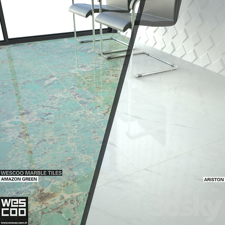 WESCOO Marble Tiles AMAZON GREEN ARISTON 3DS Max - thumbnail 1