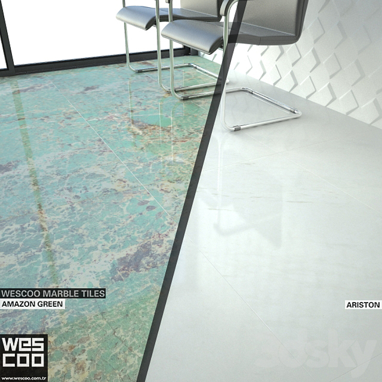 WESCOO Marble Tiles AMAZON GREEN ARISTON 3DS Max - thumbnail 2