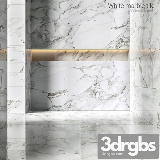 White marble tiles 3dsmax Download - thumbnail 1