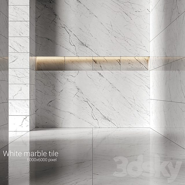 White marble tiles 5 3DSMax File - thumbnail 1