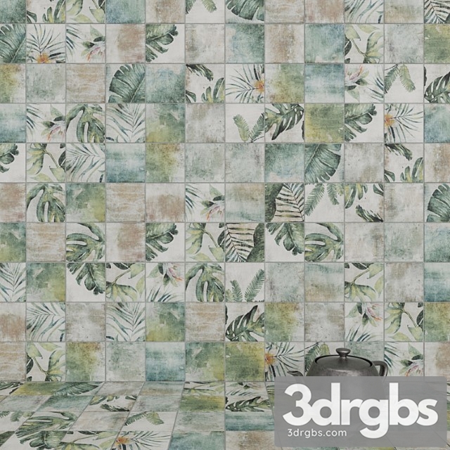 Zyx by colorker amazonia tropic emerald tile set - thumbnail 1