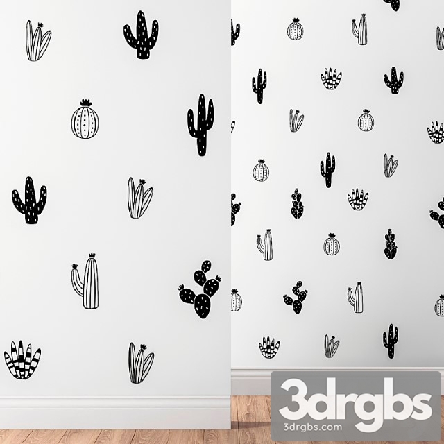 Kenna Sato Designs Collection Cactus Wall Decals 3dsmax Download - thumbnail 1