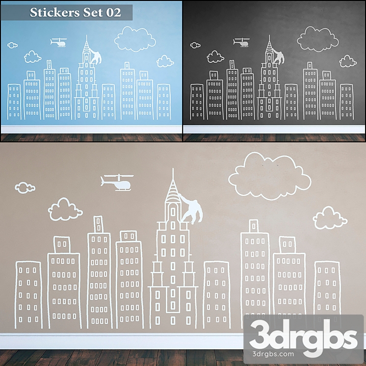 Stickers set 02 3dsmax Download - thumbnail 1