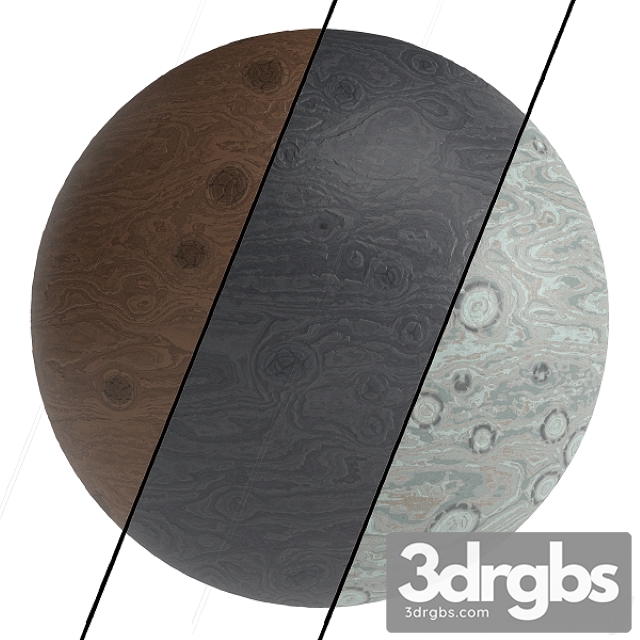 3 Wood Materials PBR 4k 3dsmax Download - thumbnail 1