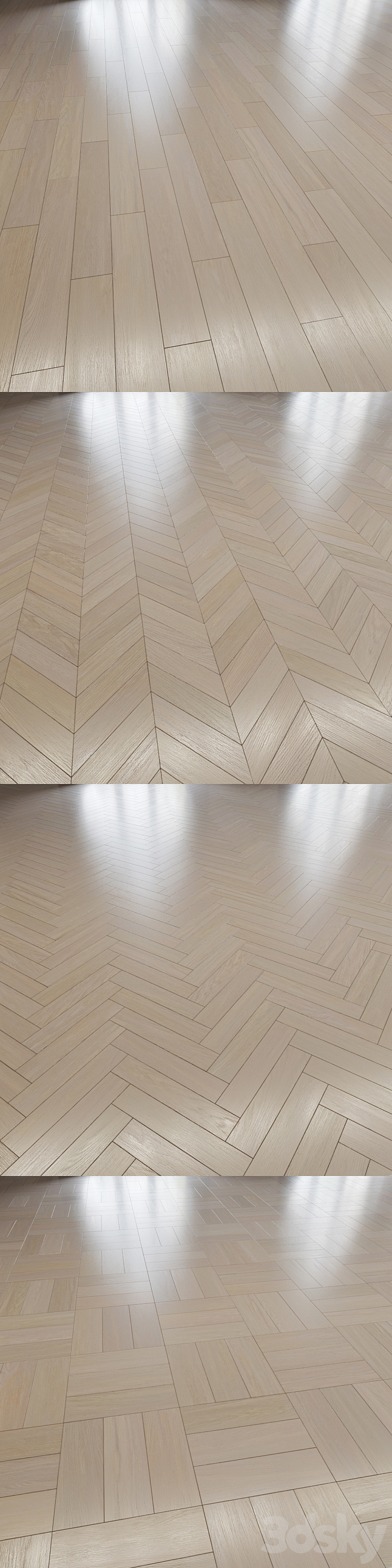 8 parquet layout options # 2 | Oak "Winter's Tale" 3DS Max - thumbnail 2