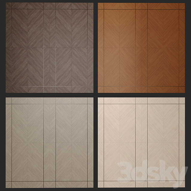 Acoustic decorative panels 4 kinds set 109 3DS Max Model - thumbnail 2