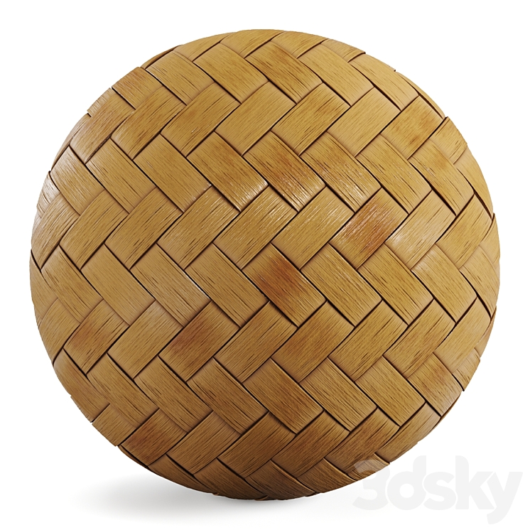 Bamboo Rattan PBR Material 3DS Max Model - thumbnail 1