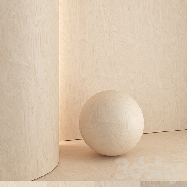 Birch plywood 01 3ds Max - thumbnail 1