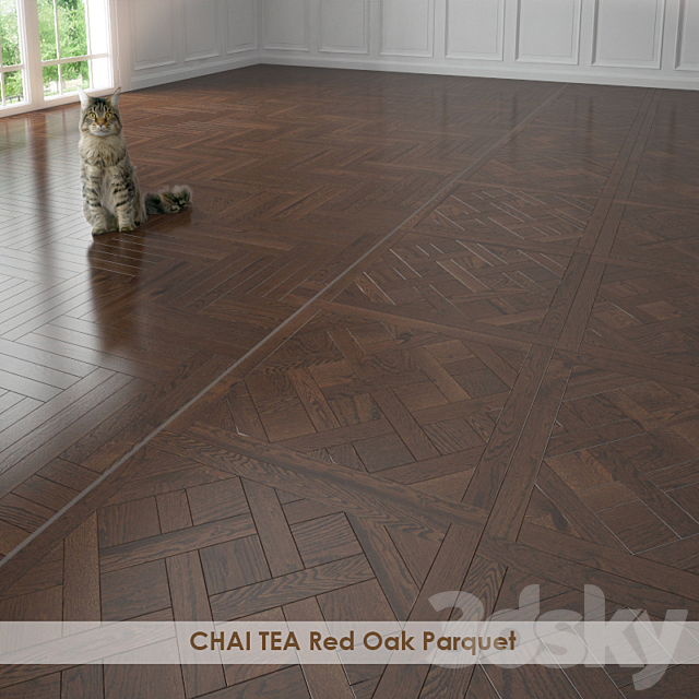 CHAI TEA Red Oak Parquet 3DS Max Model - thumbnail 2