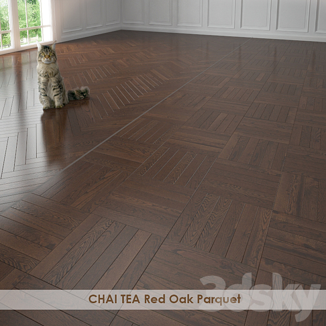 CHAI TEA Red Oak Parquet 3DS Max Model - thumbnail 3