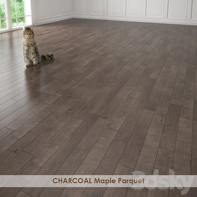 CHARCOAL Maple Parquet 3DS Max - thumbnail 1